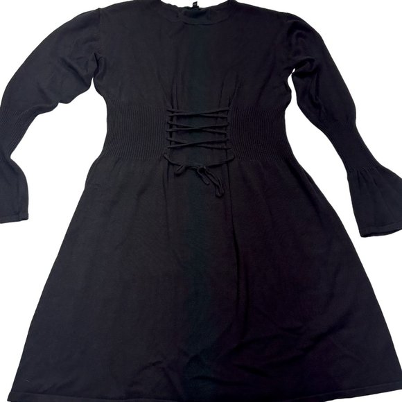 Express Bell Sleeve Corset Waist Sweater Dress (L) - Picture 3 of 8